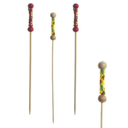 Papstar Fingerfood-Spiess MEXICO, Bambus, 12 cm – mehrfarbig – 250 Stk.