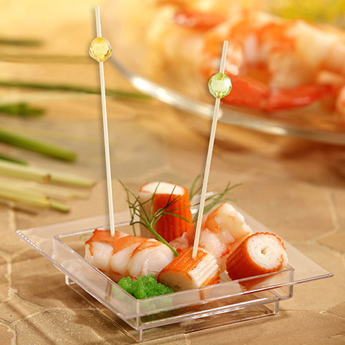 Papstar Fingerfood-Spies Pearl, Bambus, 12 cm, mehrfarbig – 100 Stk.