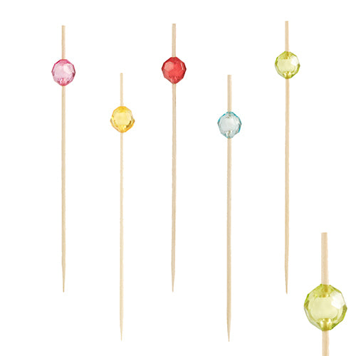 Papstar Fingerfood-Spies Pearl, Bambus, 12 cm, mehrfarbig – 100 Stk.