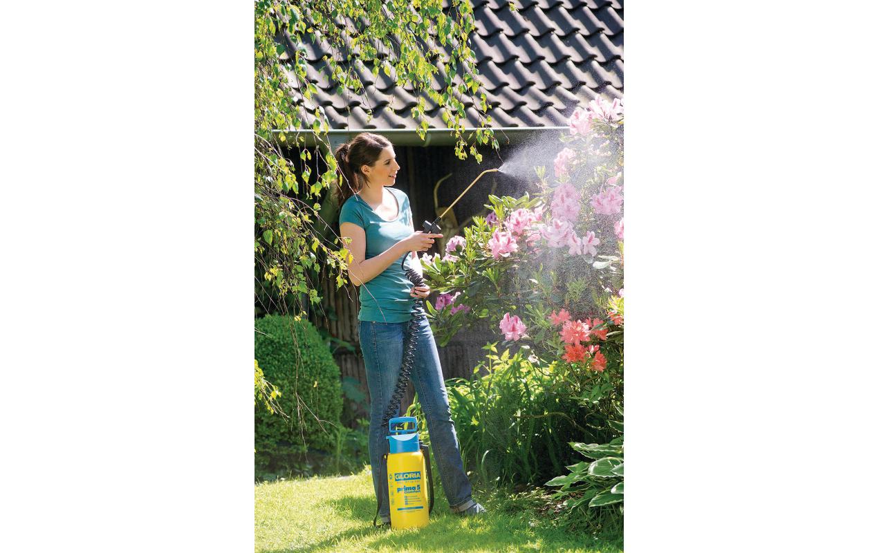 Gloria Drucksprüher PRIMA 5 Comfort – 5 l, Kunststoff, Gelb/Hellblau