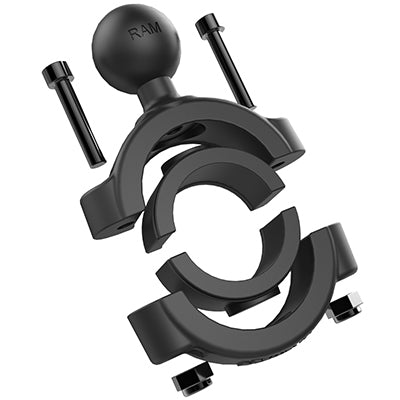 RAM Mounts Rohrschelle, drehbar – für Rohr-Ø 28,58–38,1 mm – Schwarz, Aluminium/Kautschuk