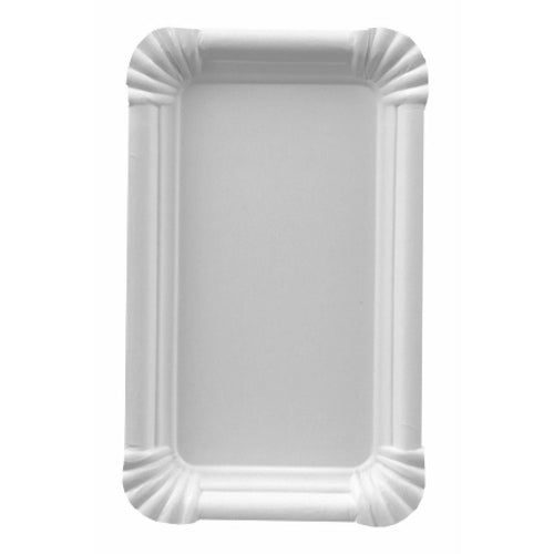 Papstar Teller, Papier/Karton, rechteckig – 15 × 9 cm, weiss – FSC – 250 Stk.