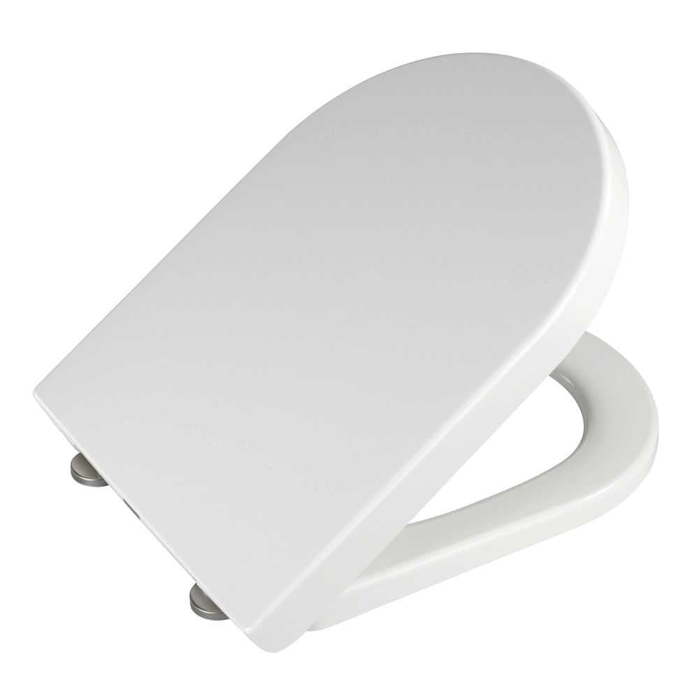 Wenko Palma – Toilettensitz – Duroplast, weiss, mit Deckel, mit Absenkautomatik, 37,5 × 46,5 cm