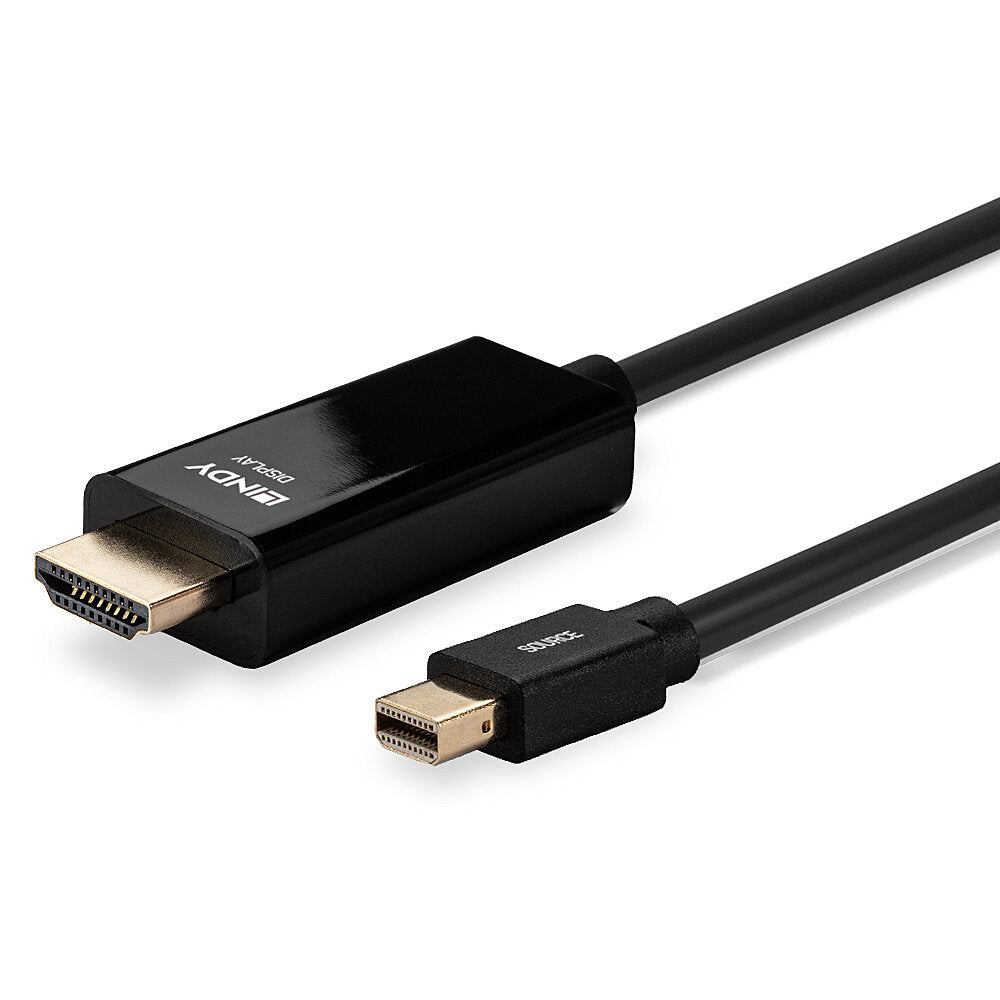 Lindy Mini DisplayPort (Stecker) auf HDMI (Stecker) Adapter, 4K@30 Hz, 3 m, passiv