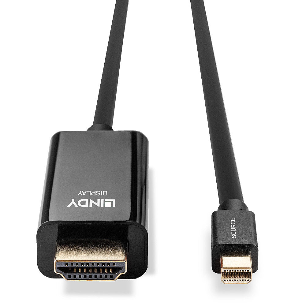 Lindy Mini DisplayPort (Stecker) auf HDMI (Stecker) Adapter, 4K@30 Hz, 3 m, passiv