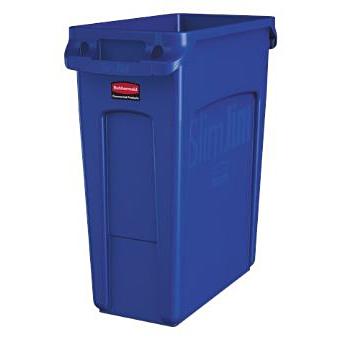 Rubbermaid Recyclingbox Slim Jim – 60 l – Kunststoff (PE), rechteckig – blau