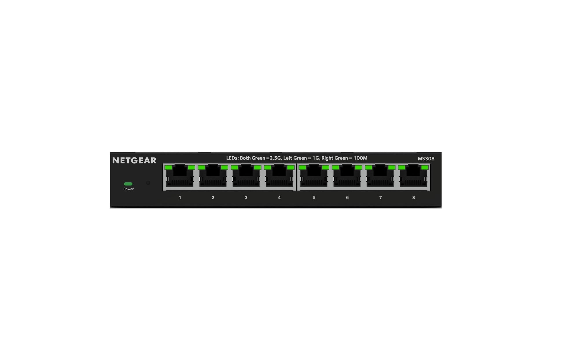 NETGEAR MS308-100EUS – Switch – 8×2.5G, Schwarz, Wandmontage