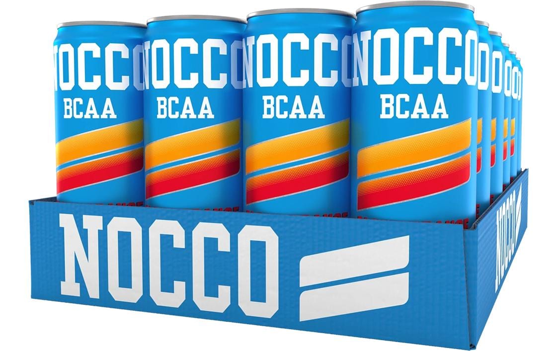 NOCCO Energiegetränk BCAA Del Sol Blutorange mit Koffein – 24 × 3,3 dl