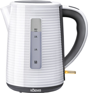 Koenig Stripes – Wasserkocher 1,7 l, 2200 W, Kunststoff, Anthrazit/Weiss