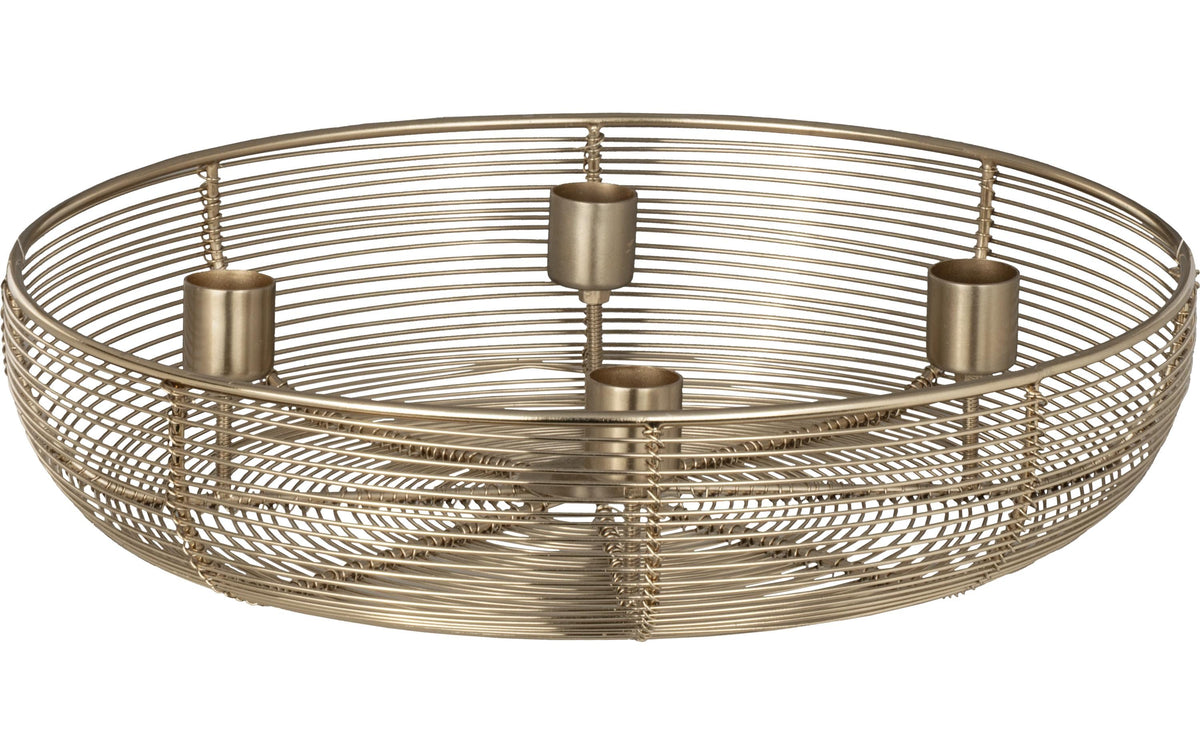 EGLO Adventskerzenhalter Hagony – Metall, Gold – Ø 30,5 × 7 cm – für 4 Kerzen