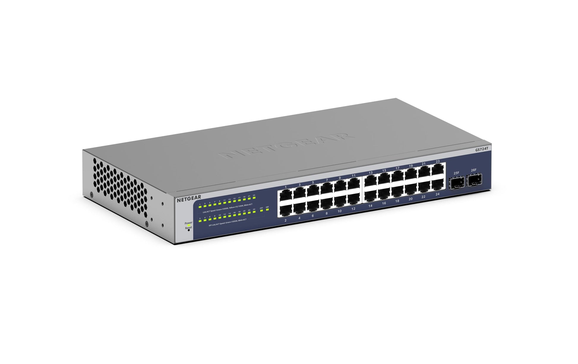 NETGEAR GS724T v6 – Managed L2+/L3 Switch – 24× 1G, 2× SFP, 19", 1U