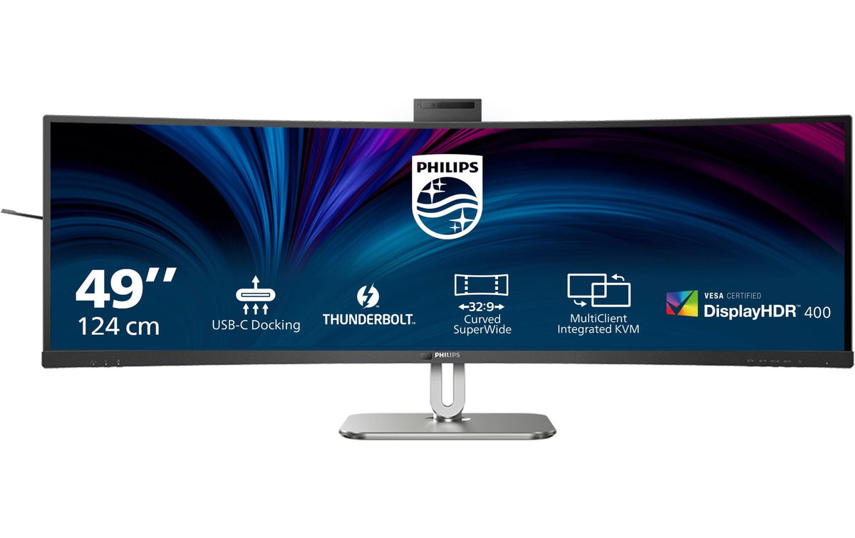 Philips 49B2U6903CH/00 – 49" Curved, 5120 × 1440 (DQHD), VA, 100 Hz, USB‑C 100 W, Thunderbolt 4, Webcam