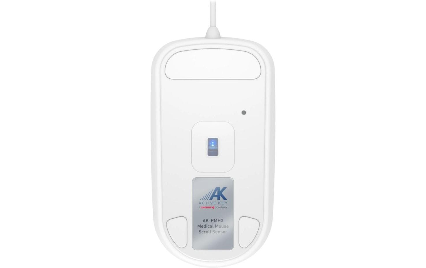 CHERRY AK-PMH3 Hygiene-Maus – kabelgebunden, USB-A, 1'000 dpi, 3 Tasten, beidhändig, abwaschbar/desinfizierbar