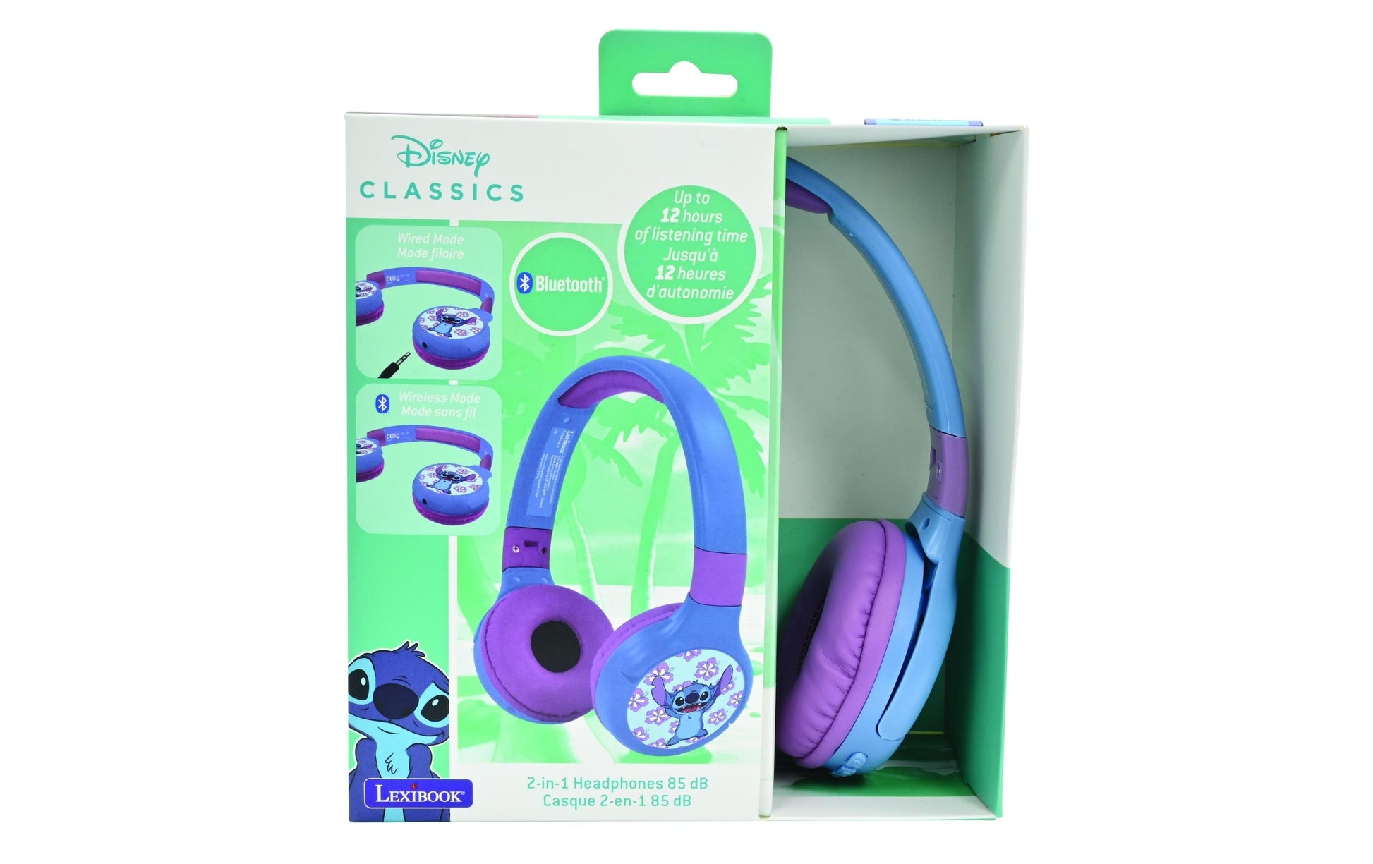 Lexibook HPBT010D Kinderkopfhörer – Over-Ear, Stereo, Kabel + BT, 3,5 mm & USB-C, Blau