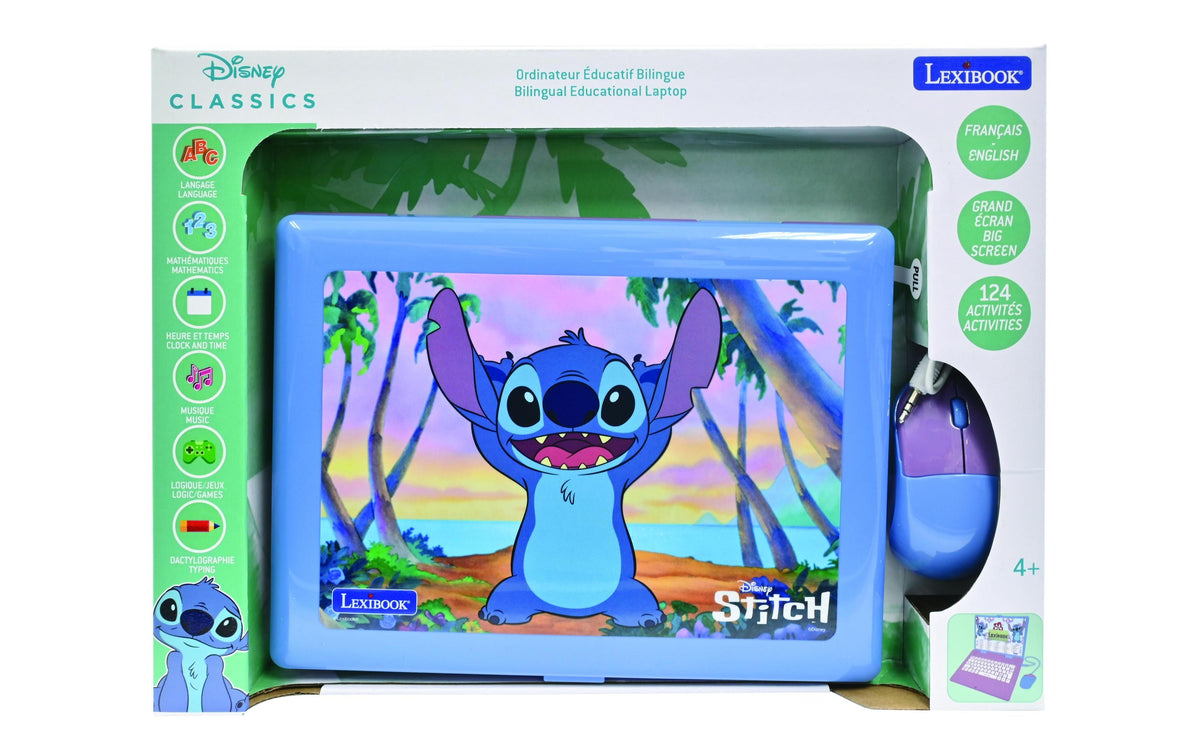 Lexibook Kinder-Laptop – Stitch, 124 Aktivitäten, ab 4 Jahren, Deutsch, Englisch