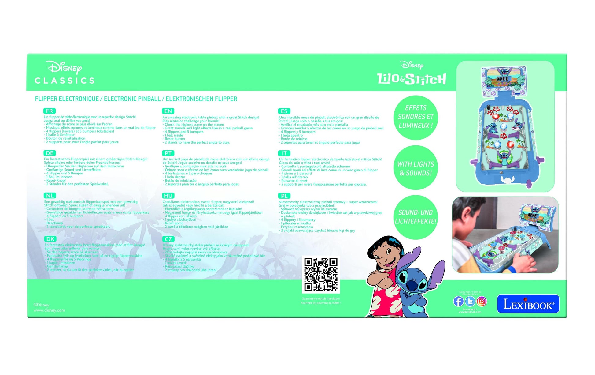 Lexibook Tischflipper Stitch – Brettspiel, 1–4 Spieler, ab 5 Jahren, 30 Min., mehrsprachig