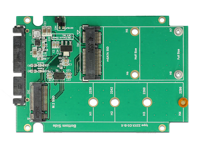 DeLOCK 62866 Adapter M.2/mSATA zu SATA – 6 Gbit/s, 2,5" Gehäuse 9,5 mm, für M.2 (SATA) und mSATA