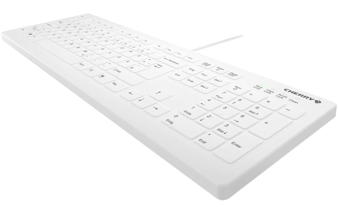 CHERRY AK-C8112 – Tastatur, kabelgebunden (USB-A), CH-Layout (DE-CH), Fullsize (mit Ziffernblock), Scherenmechanik
