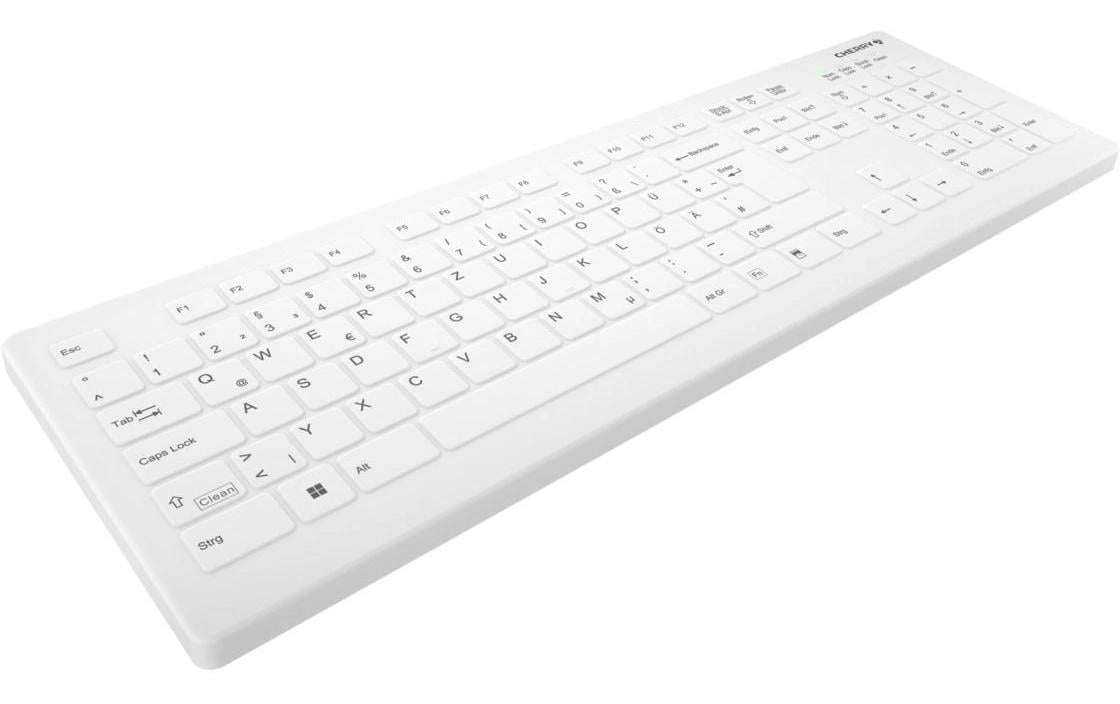 CHERRY AK-C8112 – Tastatur, kabellos (2,4 GHz), CH-Layout (DE-CH), Fullsize (mit Ziffernblock), Scherenmechanik