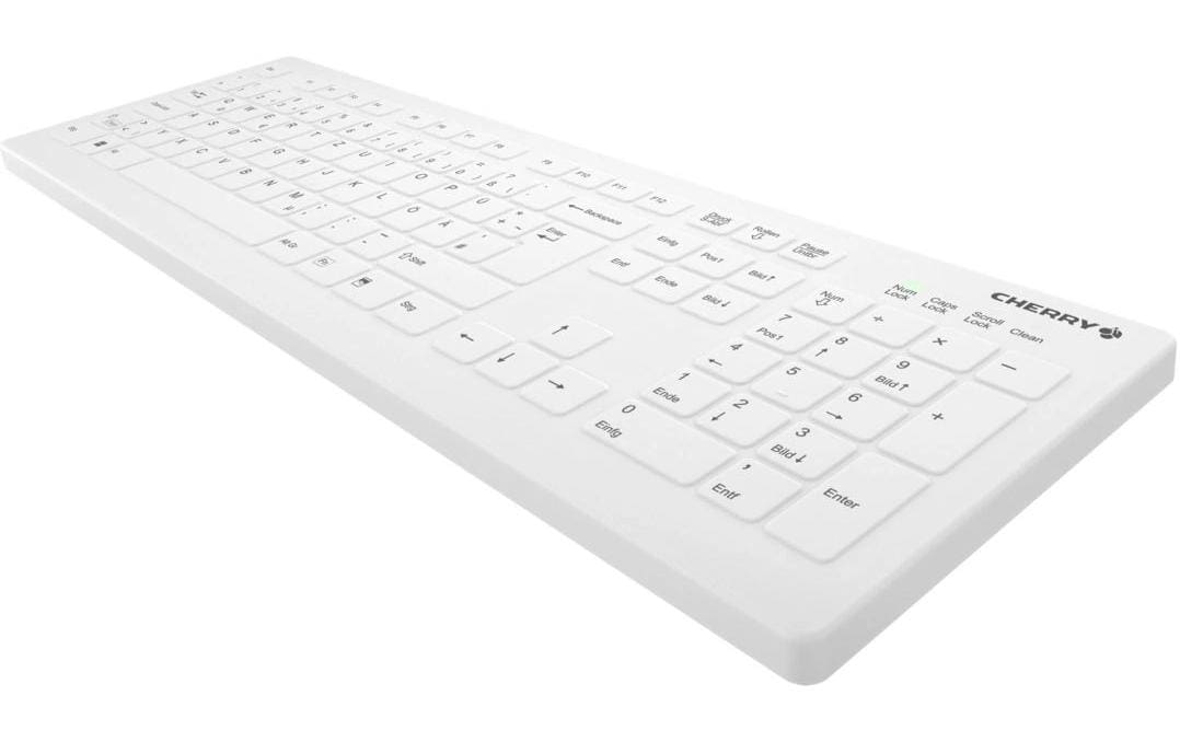 CHERRY AK-C8112 – Tastatur, kabellos (2,4 GHz), CH-Layout (DE-CH), Fullsize (mit Ziffernblock), Scherenmechanik
