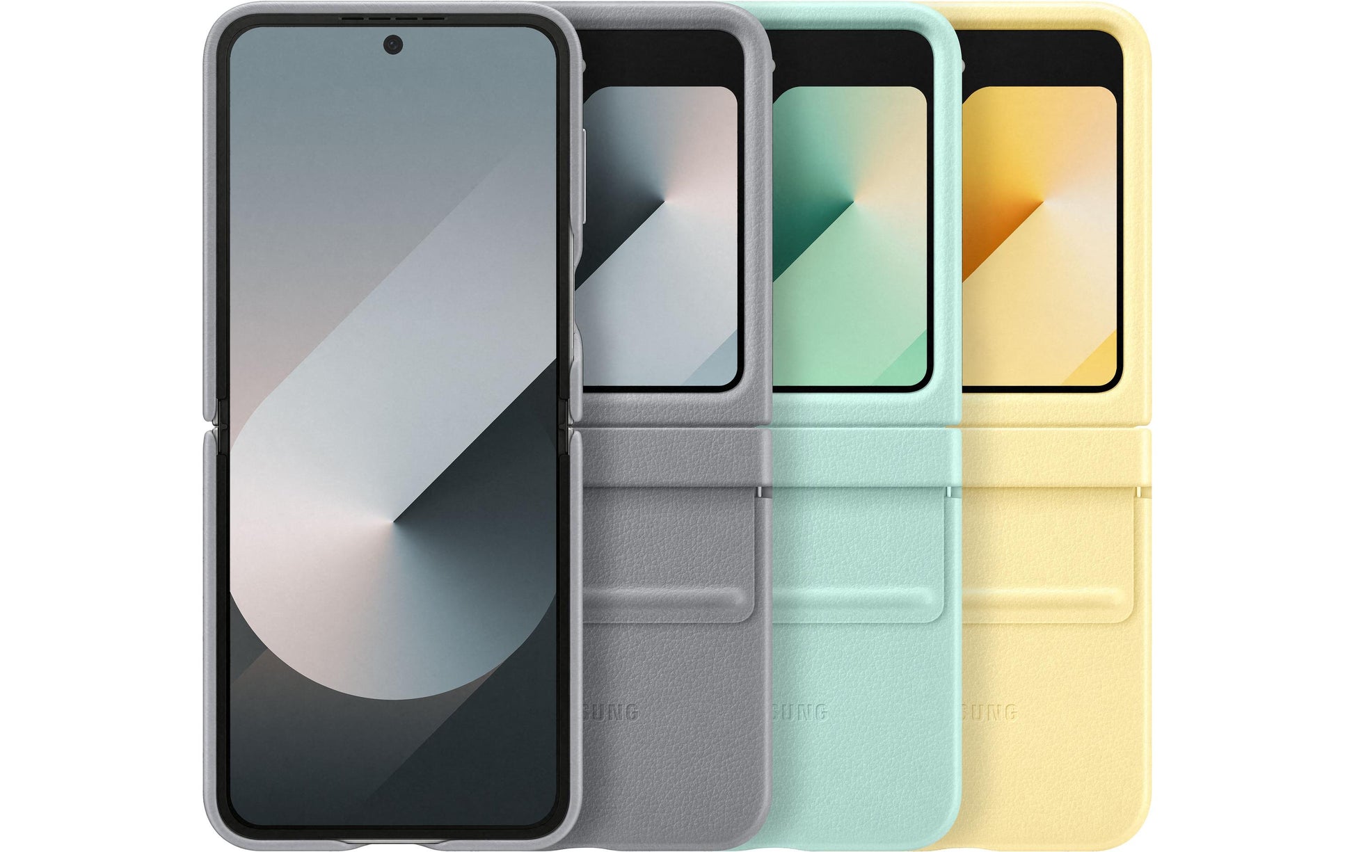 Samsung Backcover – für Samsung Galaxy Z Flip6 – grau – Leder