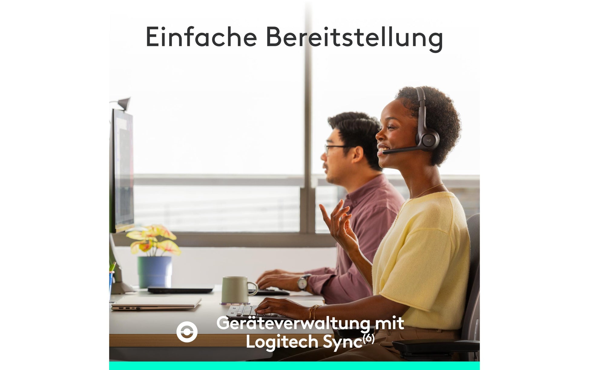 Logitech ZONE 305 – Headset – Bluetooth, USB-A-Dongle, UC-Version – Schwarz