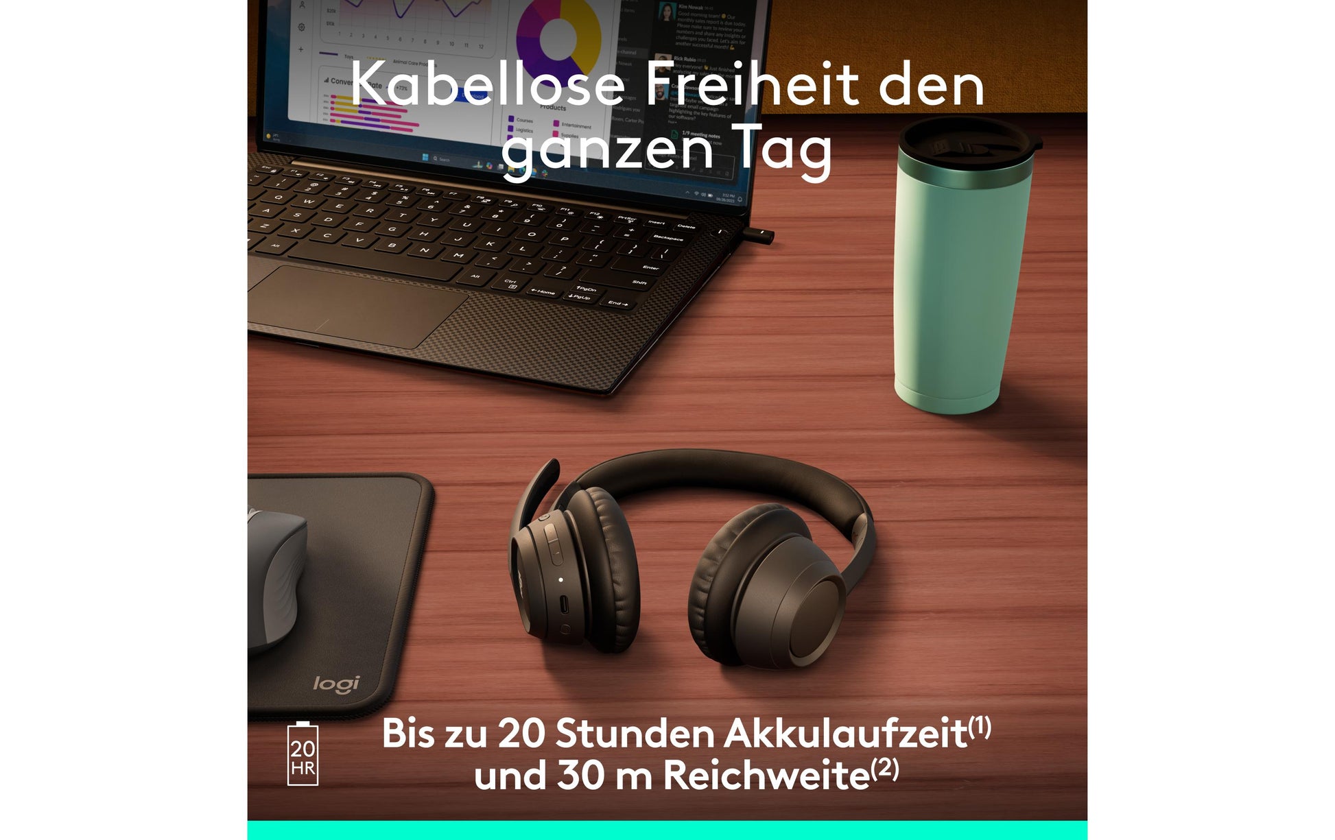 Logitech ZONE 305 – Headset – Bluetooth, USB-A-Dongle, UC-Version – Schwarz