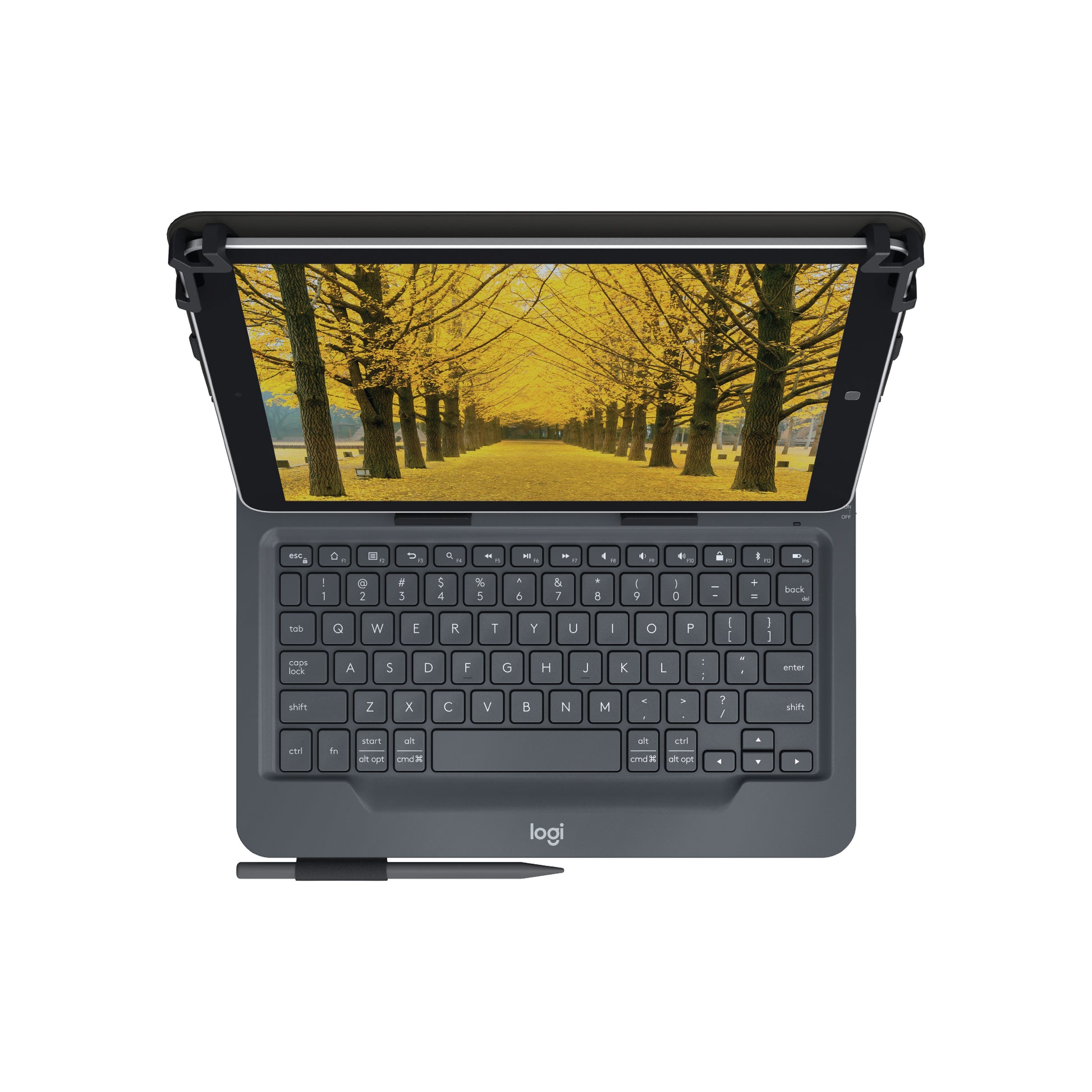 Logitech Tastatur-Case für 9–10,5" Tablets (iPad, Samsung, Kindle Fire) – Bluetooth, UK – Schwarz