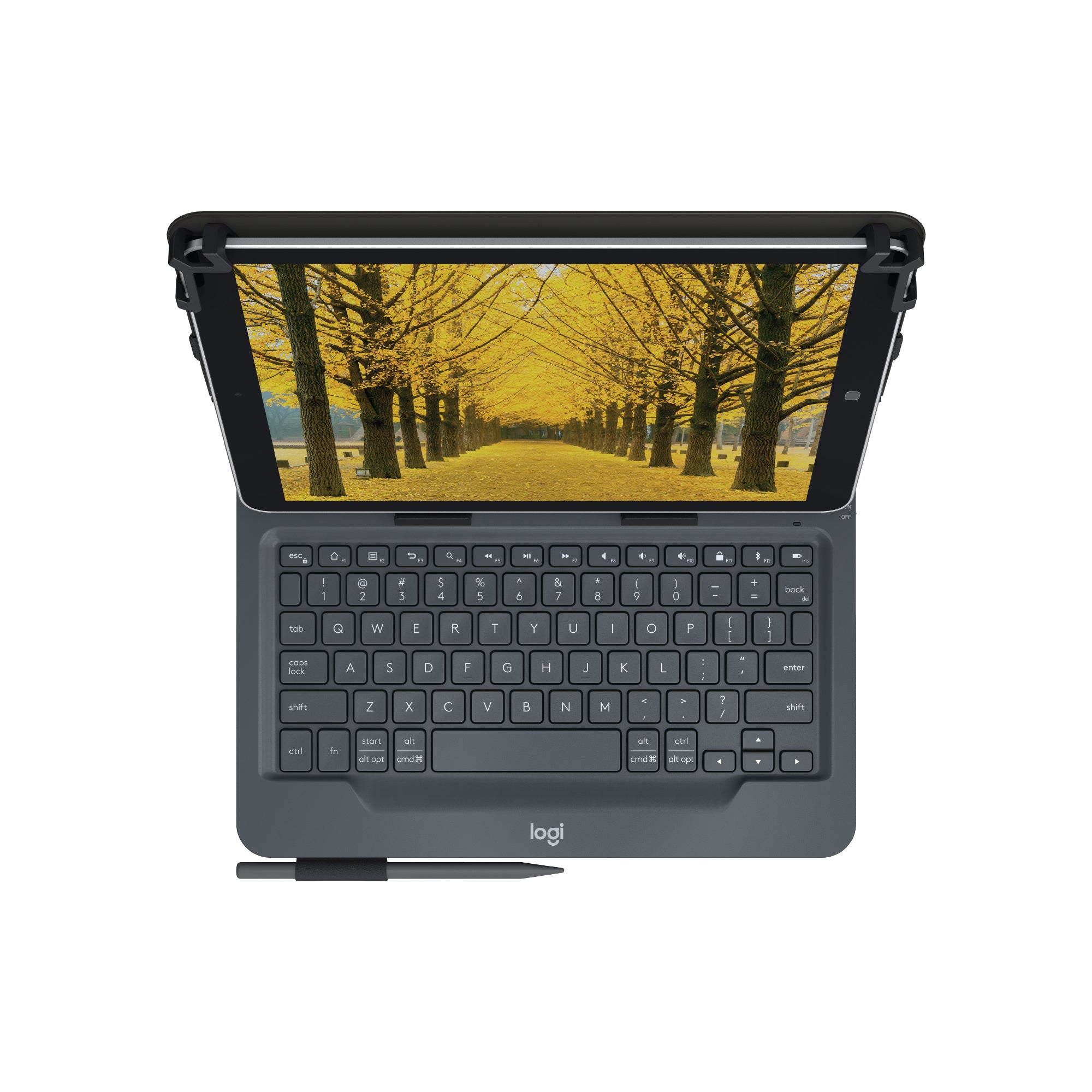 Logitech Tastatur-Case für 9–10,5" Tablets (iPad, Samsung, Kindle Fire) – Bluetooth, UK – Schwarz