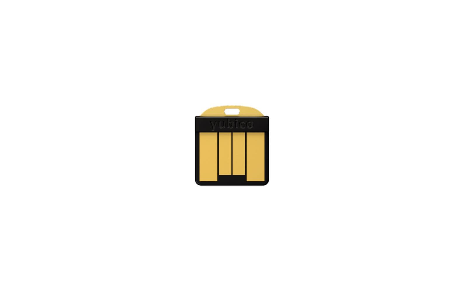 Yubico USB-Adapter USB-A – FIDO 2, U2F zertifiziert – Schwarz/Gold – für Windows, Mac OS, Linux
