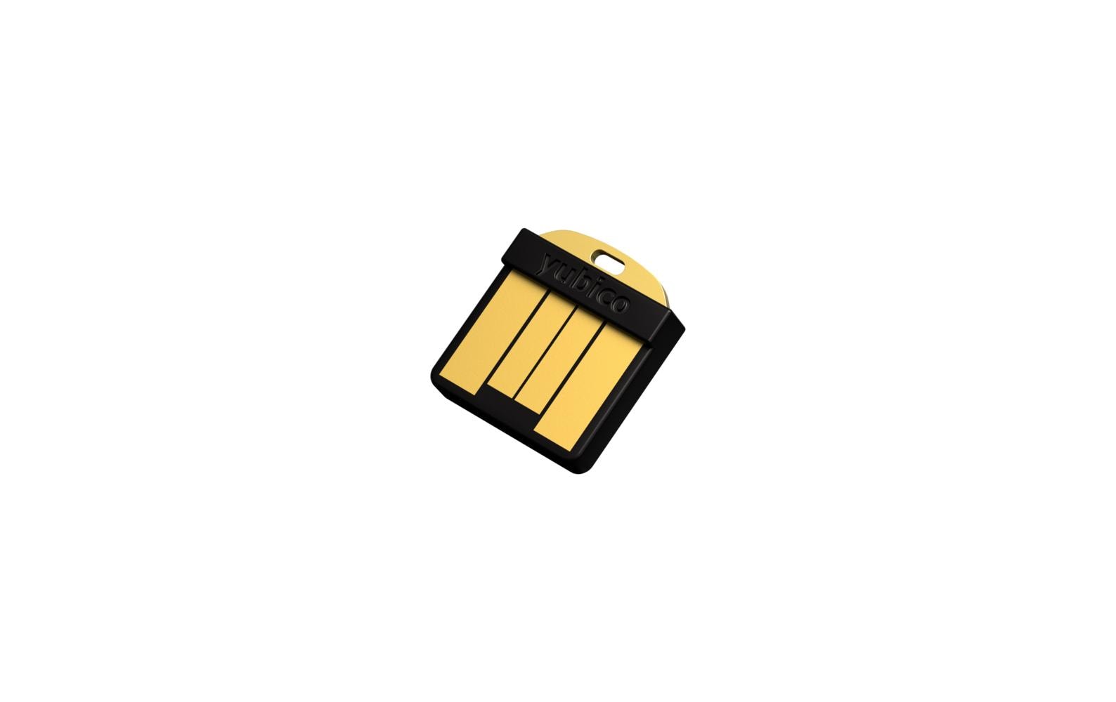 Yubico USB-Adapter USB-A – FIDO 2, U2F zertifiziert – Schwarz/Gold – für Windows, Mac OS, Linux