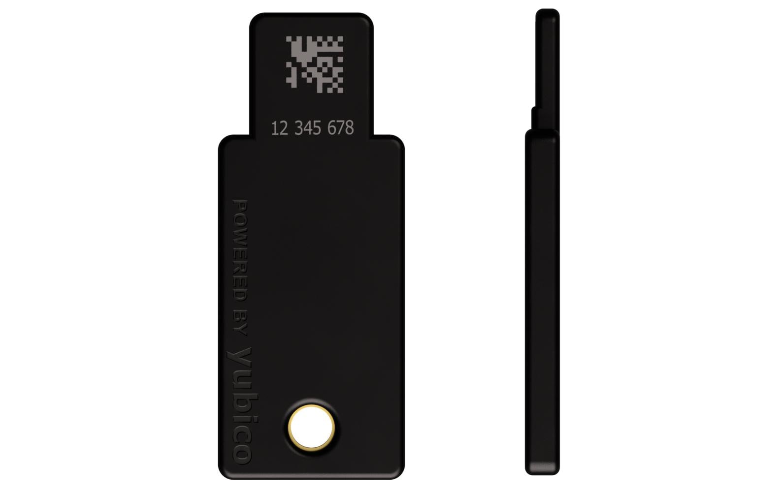 Yubico Sicherheitsschlüssel – USB-A (Stecker) – NFC, FIDO 2 – Schwarz – für Android, Windows 10, iOS
