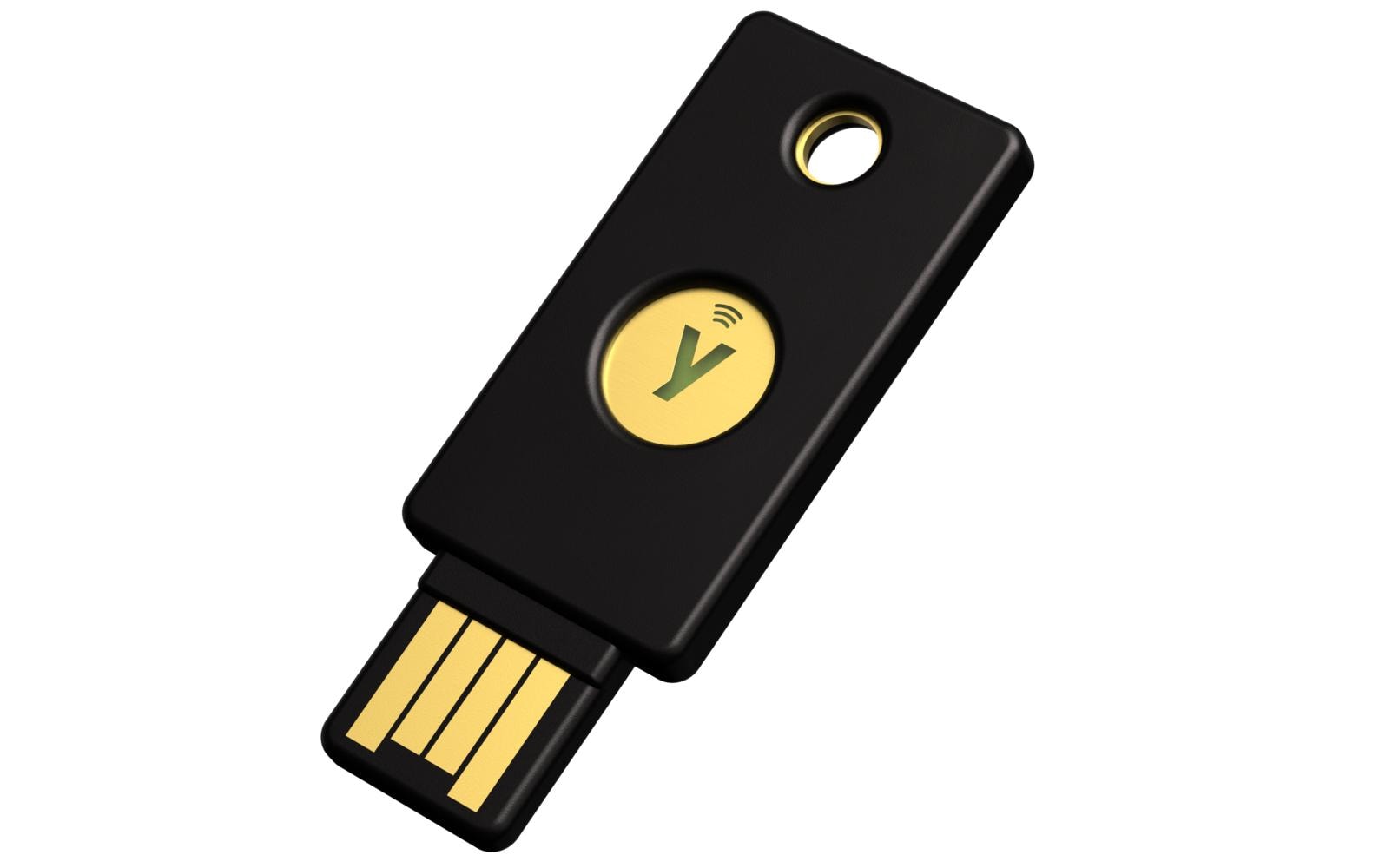 Yubico Sicherheitsschlüssel – USB-A (Stecker) – NFC, FIDO 2 – Schwarz – für Android, Windows 10, iOS