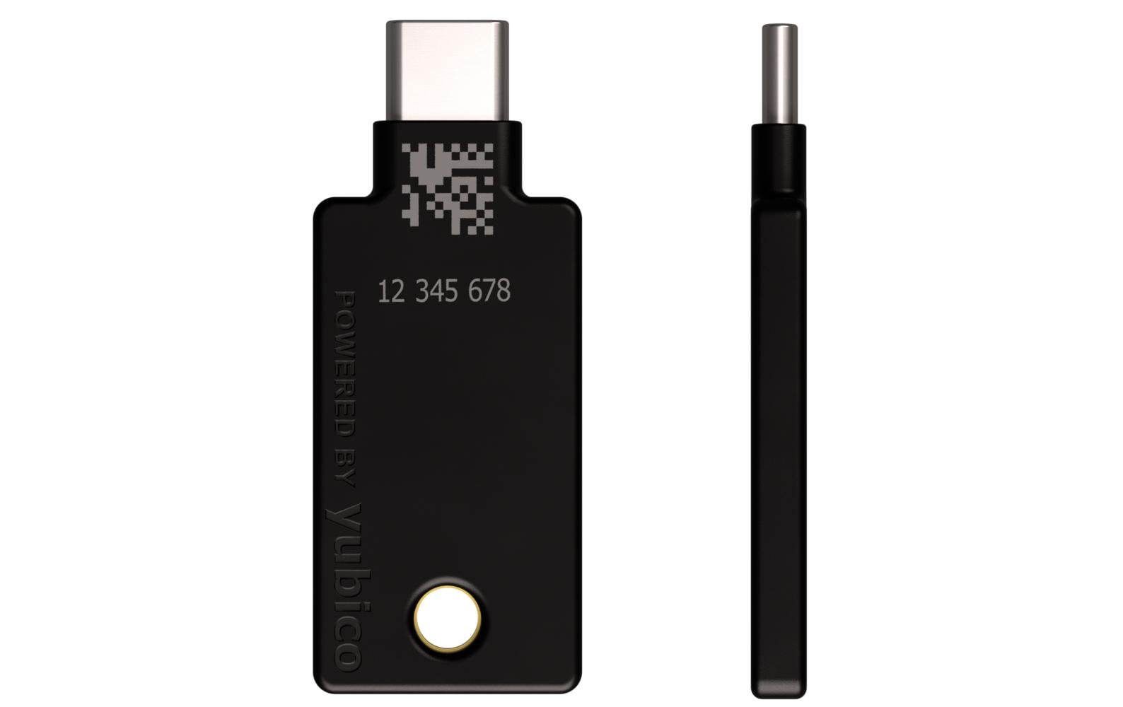 Yubico USB-Sicherheitsschlüssel – USB-C (Stecker) – NFC – Schwarz – für Android, Windows 10, iOS