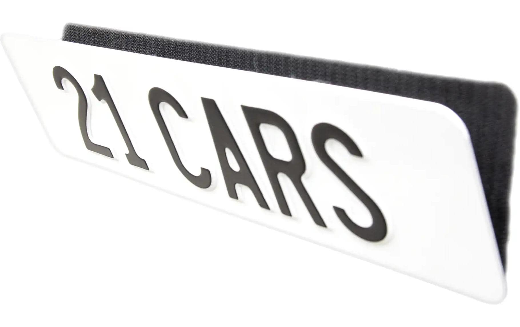 21CARS Premium Klett-Kennzeichenhalter – für Auto – Hochformat – Kunststoff, Schwarz