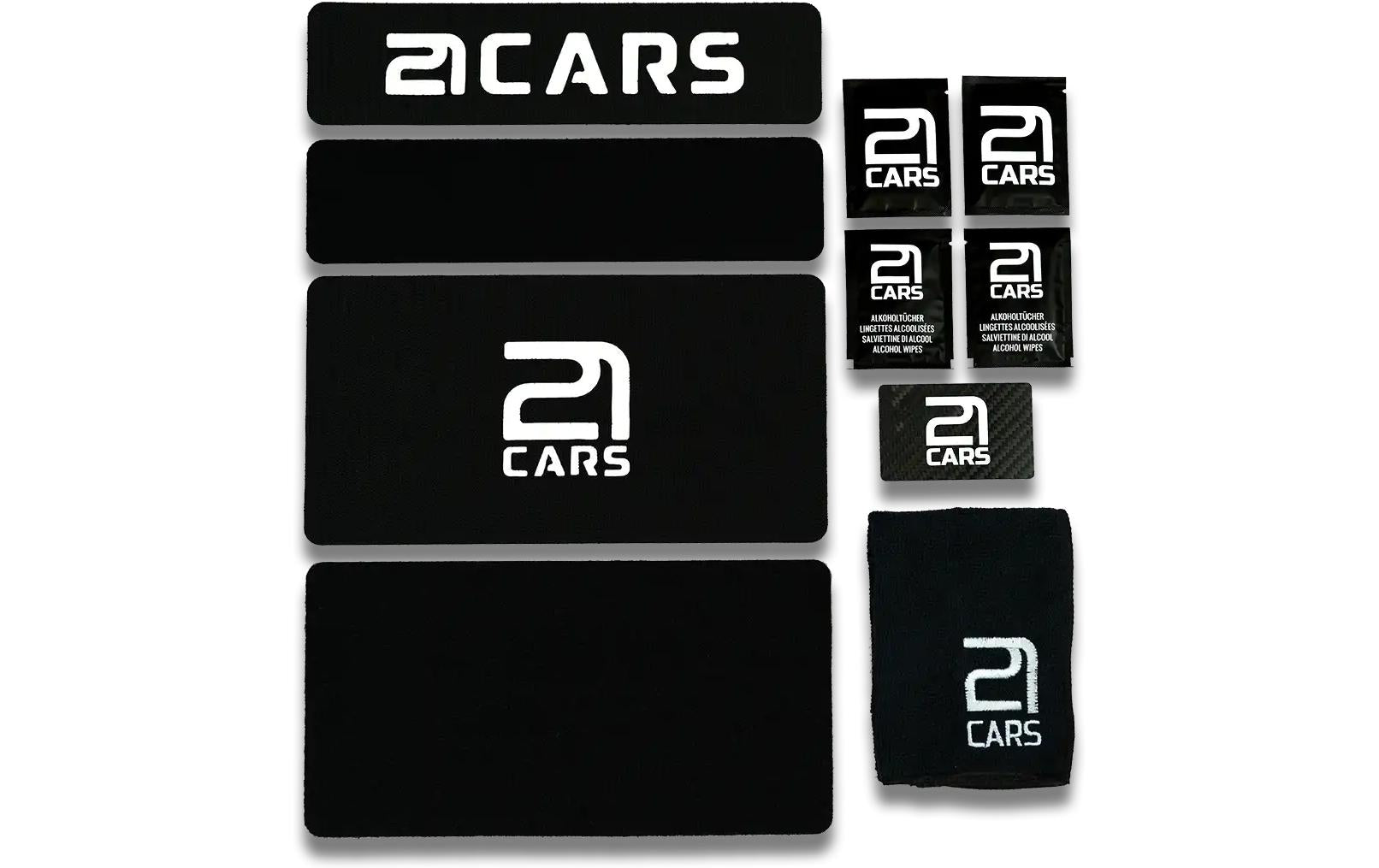 21CARS Premium Klett-Kennzeichenhalter – für Auto – Hochformat – Kunststoff, Schwarz