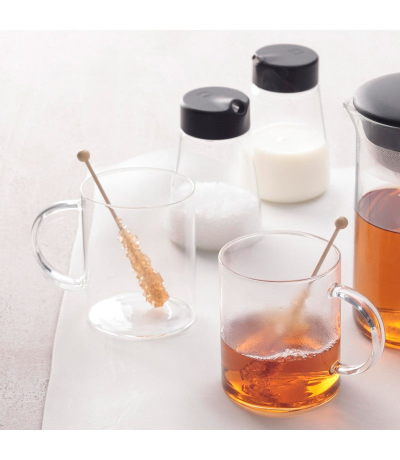 LEONARDO Novo Teeglas – 0,36 l, Borosilikatglas, Transparent, Henkel, spülmaschinenfest, 6 Stück