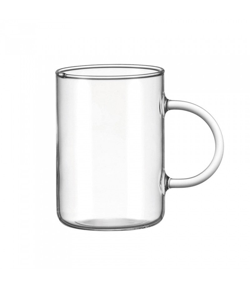 LEONARDO Novo Teeglas – 0,36 l, Borosilikatglas, Transparent, Henkel, spülmaschinenfest, 6 Stück