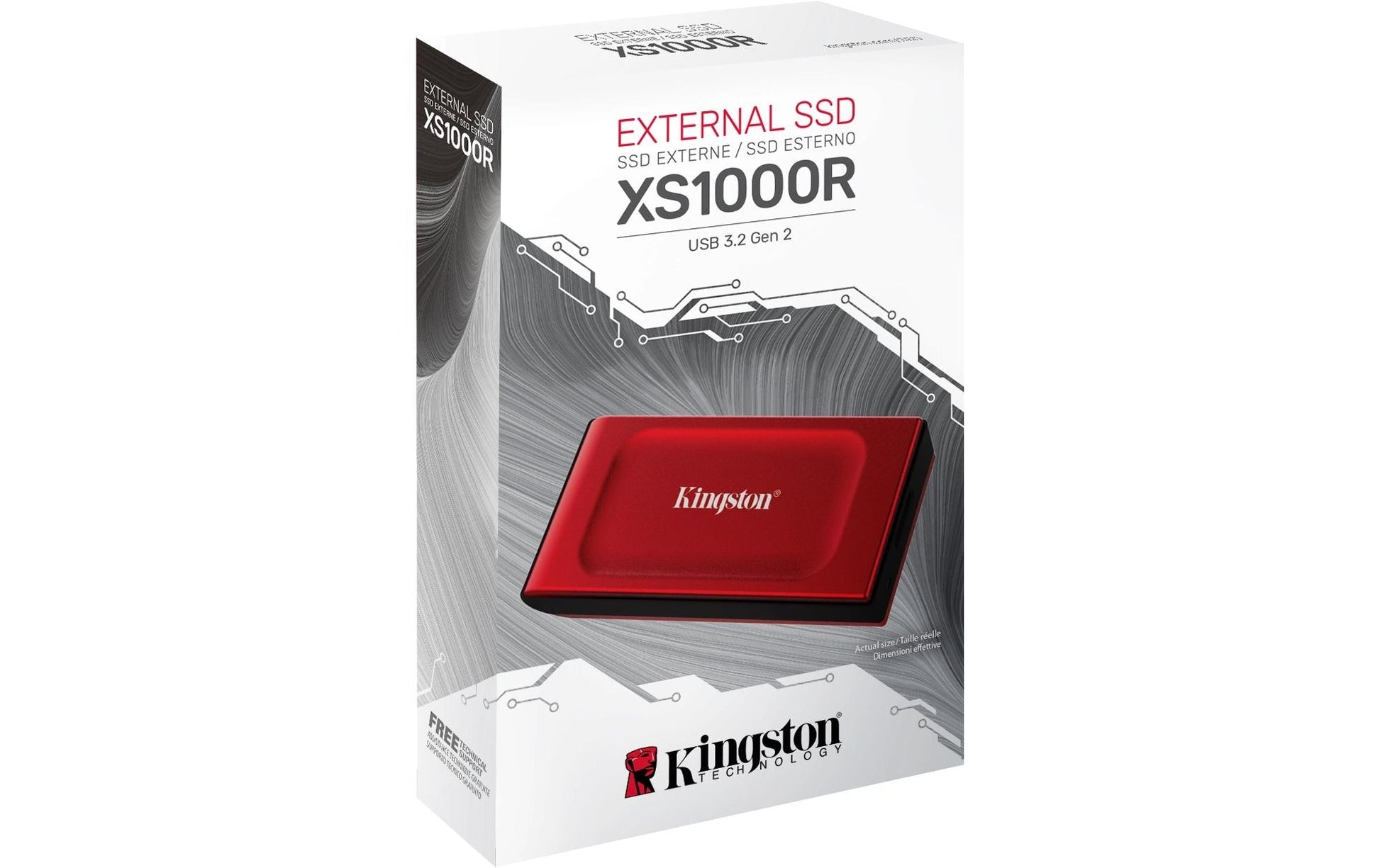 Kingston Technology Kingston XS1000R Speichergerät – 2 TB, USB 3.2 Gen 2, Rot