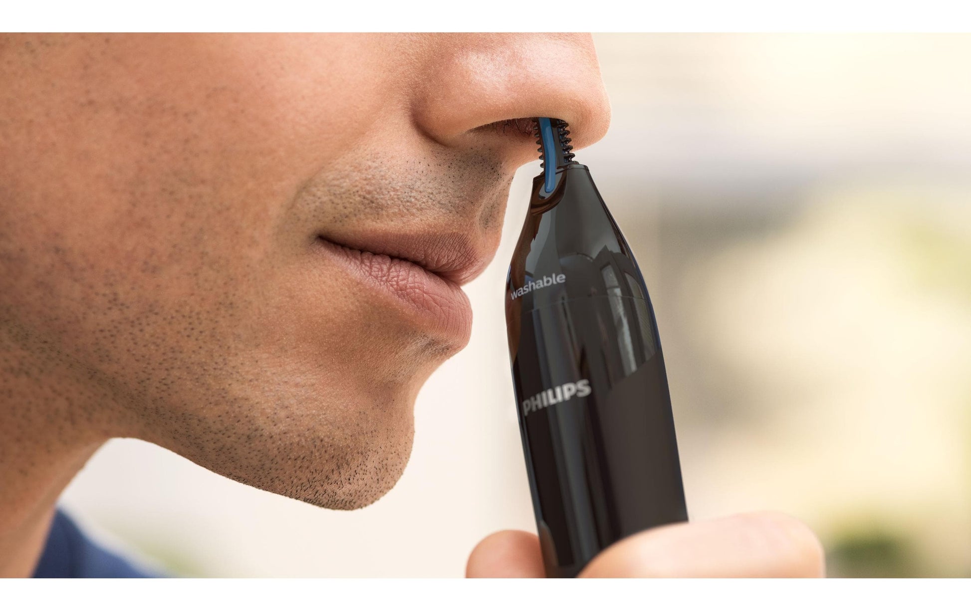 Philips Nasen- & Ohrenhaartrimmer NT1650/16 Serie 1000 – batteriebetrieben (AA), waschbar, schwarz