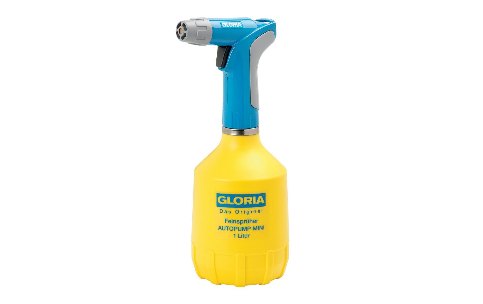 Gloria Sprühflasche AutoPump Mini – 1 l – gelb/hellblau