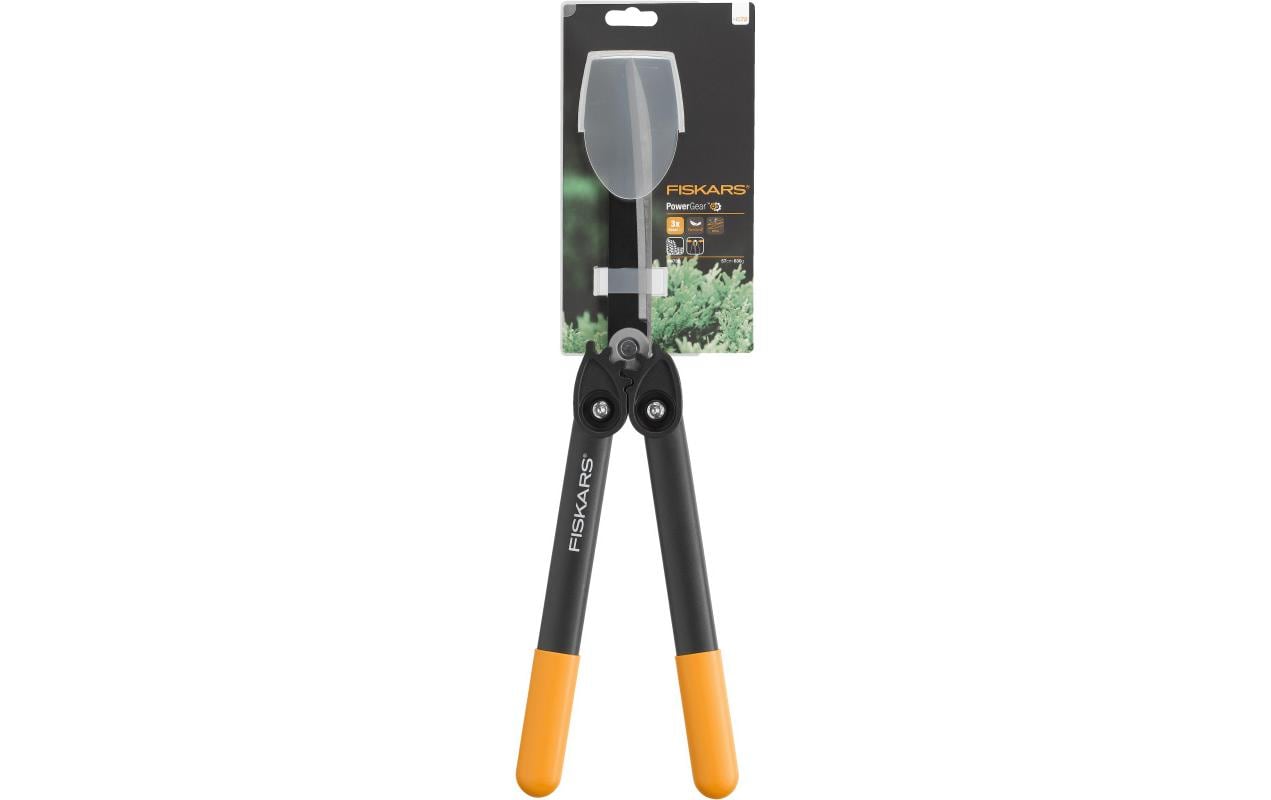 Fiskars HS72 – Getriebe-Heckenschere Schwertlänge 570 mm, Kunststoffgriff, antihaftbeschichtete Klinge, Orange
