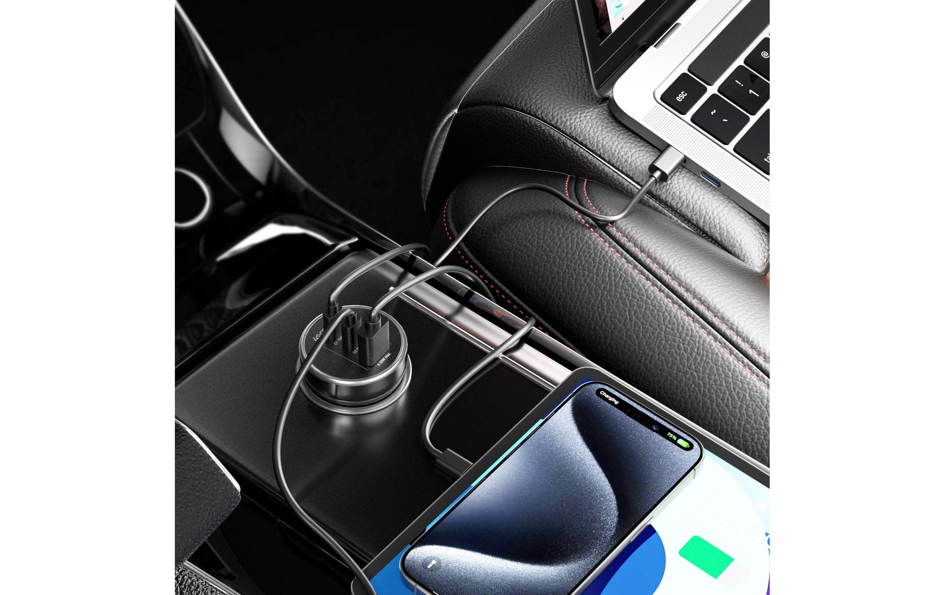 4smarts VoltRoad Ultimate Kfz Ladegerät – 160 W, 2× USB-C + 1× USB-A, PD – für Laptop, Smartphone, Smartwatch
