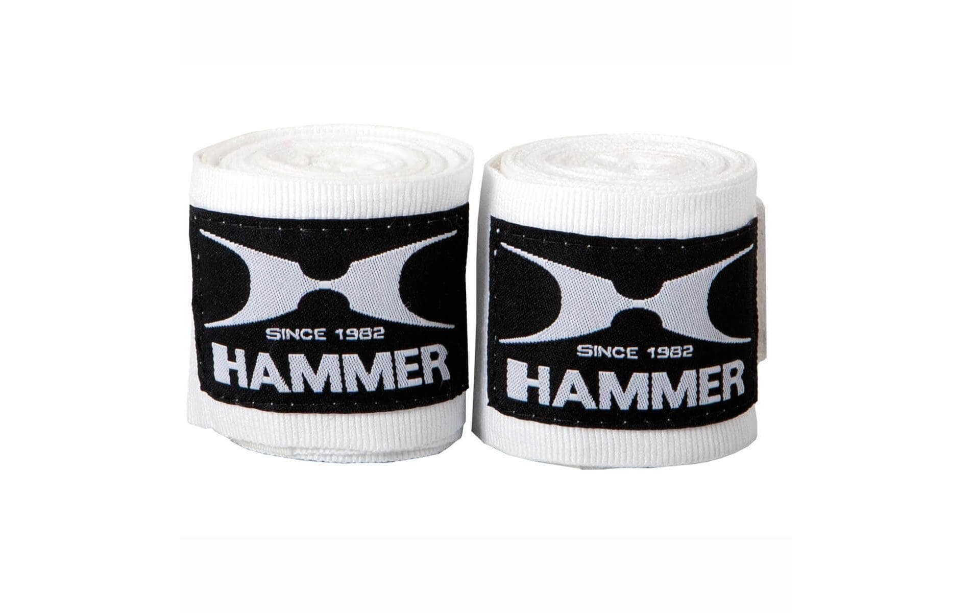 HAMMER Boxbandage, 2,5 m – Weiss, Spandex/Baumwolle – 2er-Set