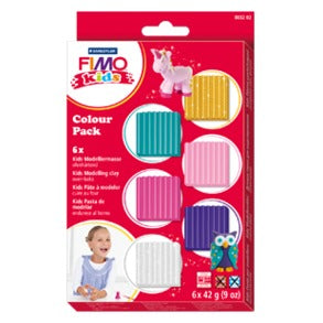 Staedtler FIMO kids – Knete-/Modelliermasse-Set – Girlie – 6 × 42 g – ofenhärtend – ab 5 Jahren