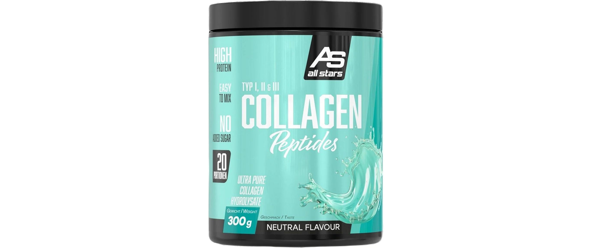 ALL STARS Fitness Products All Stars Collagen Peptid Pulver Neutral – laktosefrei – 300 g