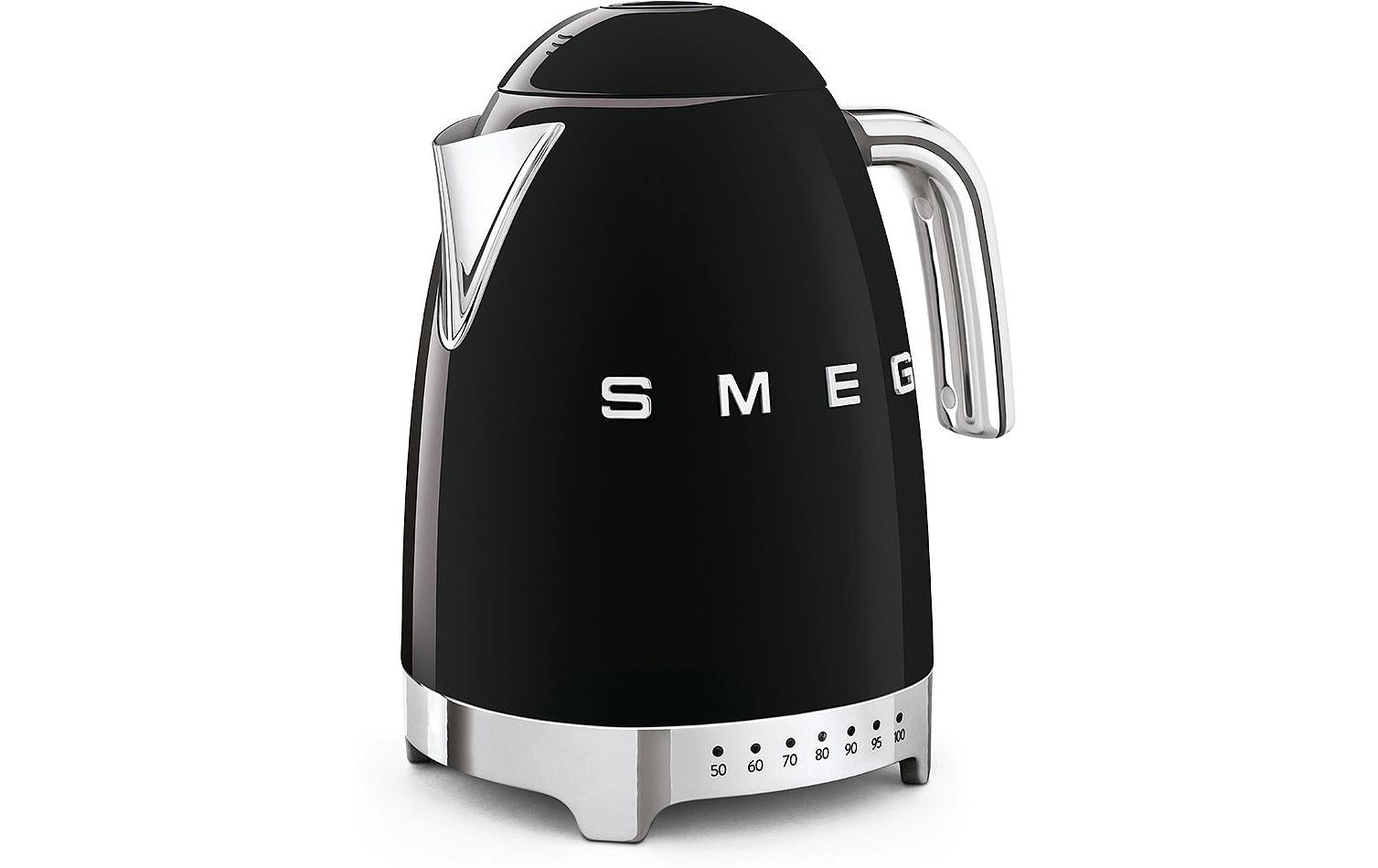 SMEG KLF04BLEU – Wasserkocher 1,7 l, 2400 W, Edelstahl, Schwarz glanz