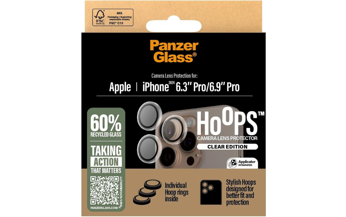 PanzerGlass Kameralinsenschutz – für iPhone 16 Pro/16 Pro Max – Transparent