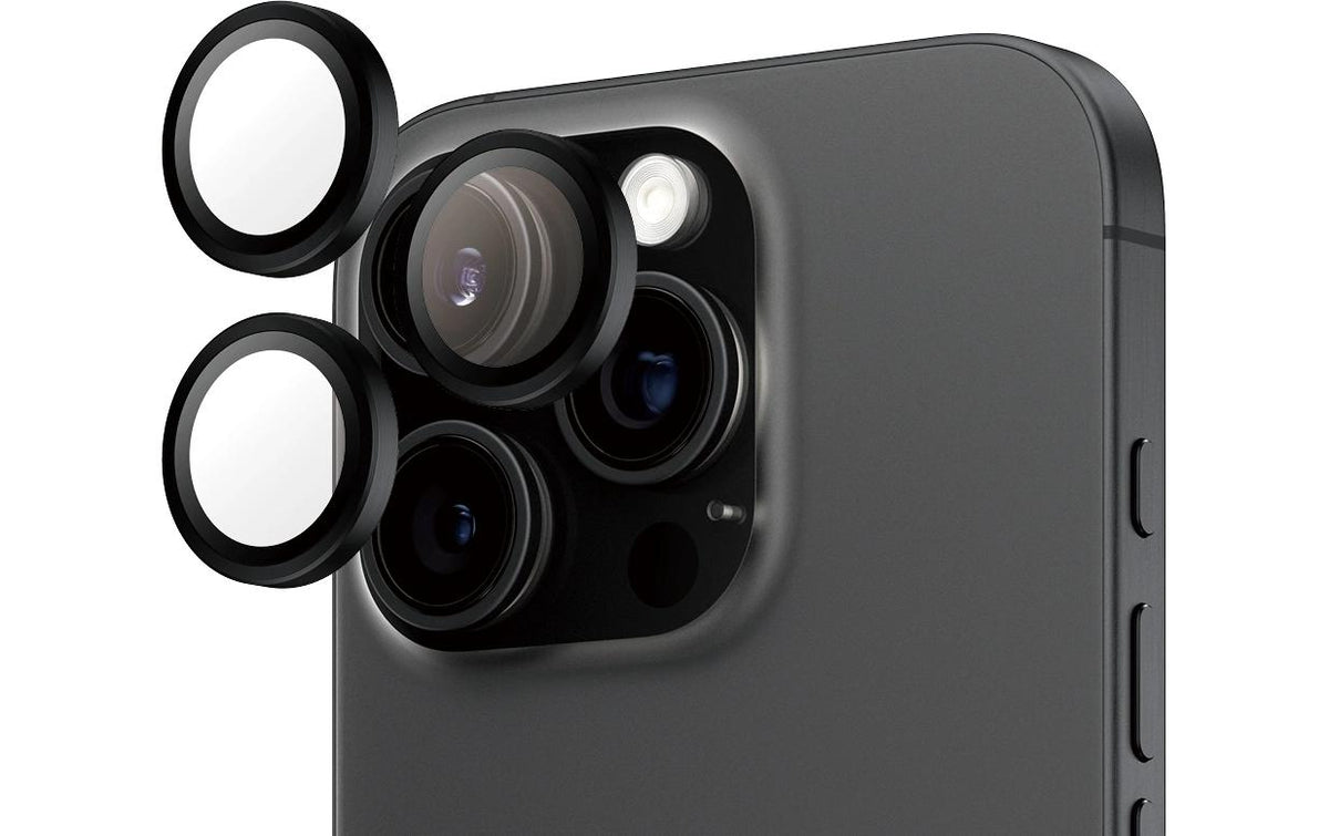 PanzerGlass Hoops – Kameraschutz – für iPhone 16 Pro, iPhone 16 Pro Max – Schwarz