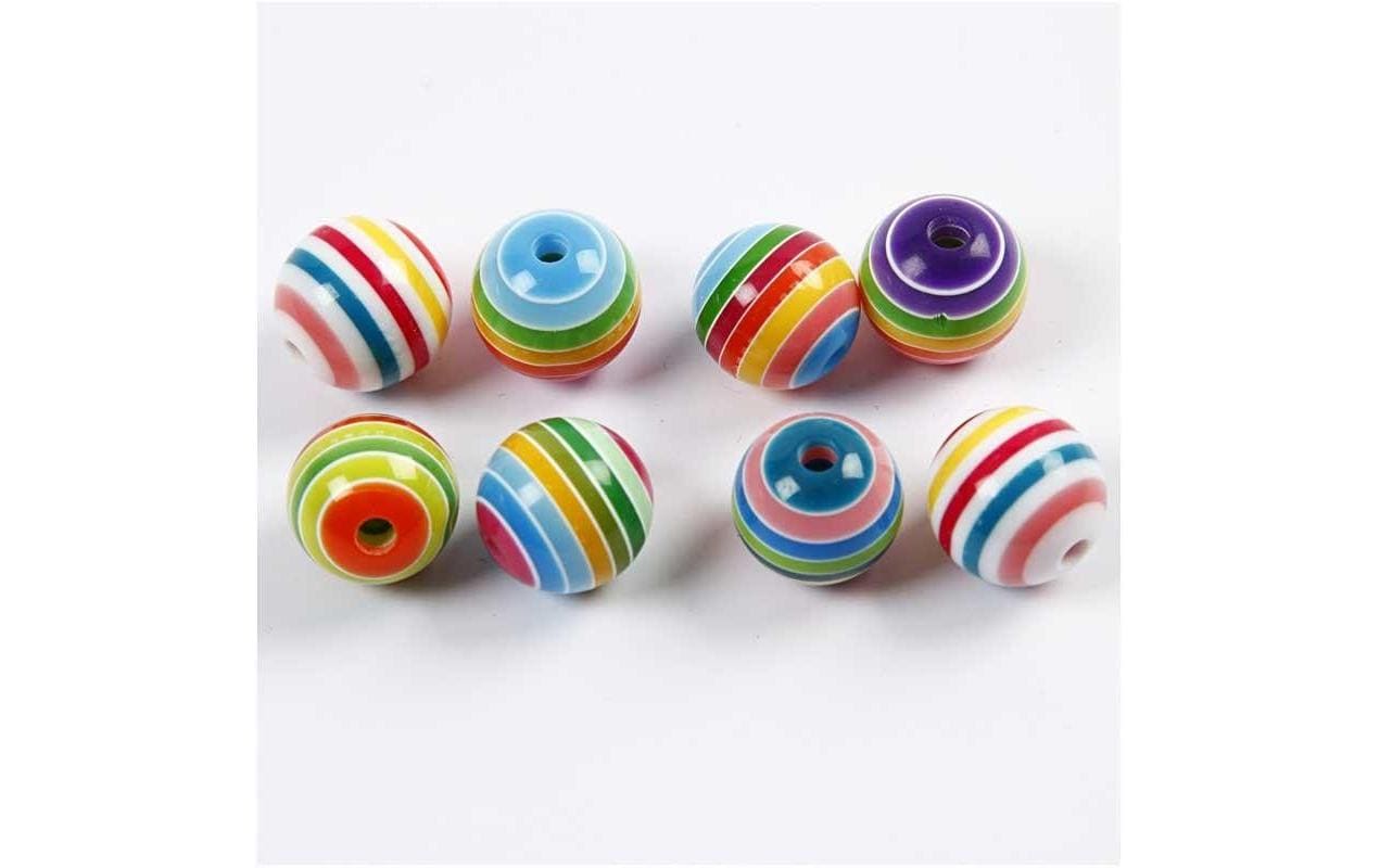 Creativ Company Perlenset, rund, Acryl – mehrfarbig – Ø 10 mm, Loch 2,5 mm – 480 Stk.